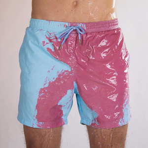 OEM Custom Waterproof Summer Custom Beach Shorts Swimwear Casual Color Changing Short Men  Board Shorts