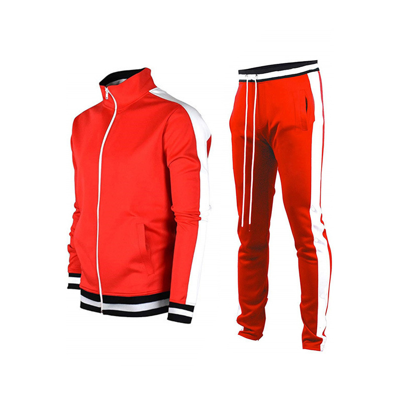 Custom Logo Training Jogging Wear Knitting Track Suit Man Sport Gym Fitness Slim Fit Tracksuits Men Sweatsuit