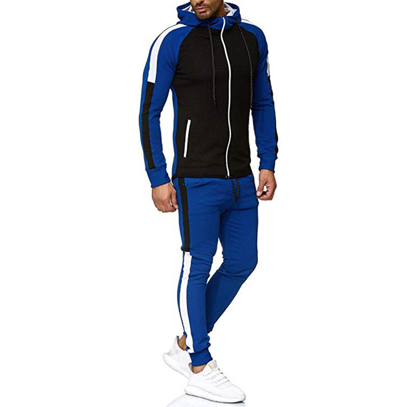 High Quality Custom Mens Sweat Suit Vendor Jogger Sweat Zip Up Suits Mens 2 Piece Sweatsuits