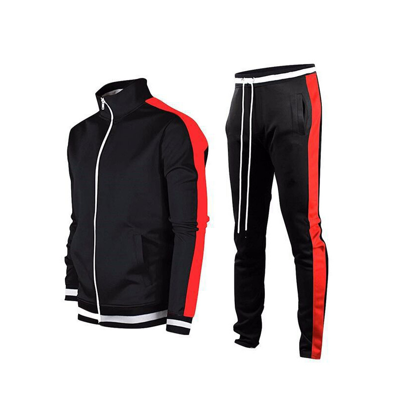 Custom Logo Training Jogging Wear Knitting Track Suit Man Sport Gym Fitness Slim Fit Tracksuits Men Sweatsuit