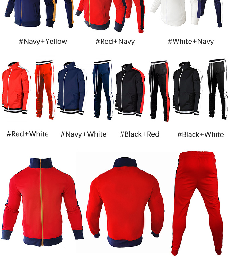 Custom Logo Training Jogging Wear Knitting Track Suit Man Sport Gym Fitness Slim Fit Tracksuits Men Sweatsuit