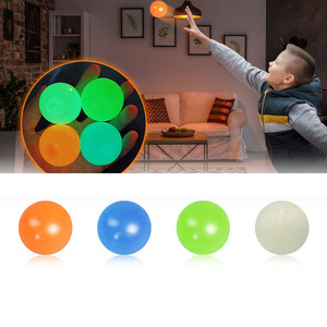 Cheap Funny Antistress Balls Stick to Ceiling Stress Toys Glow Sticky Balls Fidget Pressure Figet Toys Pack Luminous Ball 45mm