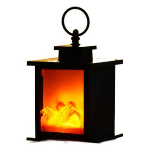 LED Creative Home Fireplace Flame Modeling Lamp Nordic Style Decor Christmas Ornaments Mini Lantern Table Desk Night Light