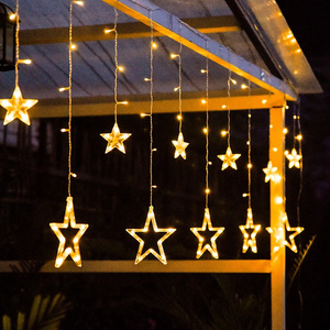 110V 220V LED Star Curtain String Light Fairy Lights Christmas Garland For Wedding Party Window Outdoor Indoor New Year Decor