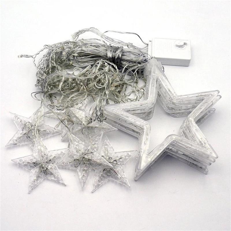 110V 220V LED Star Curtain String Light Fairy Lights Christmas Garland For Wedding Party Window Outdoor Indoor New Year Decor