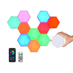 10 Pack Hexagon Light Panel White Hexa Wall Lamp Touch Sensitive Magnetic LED Modular Creative DIY Living Bed Room Decor App