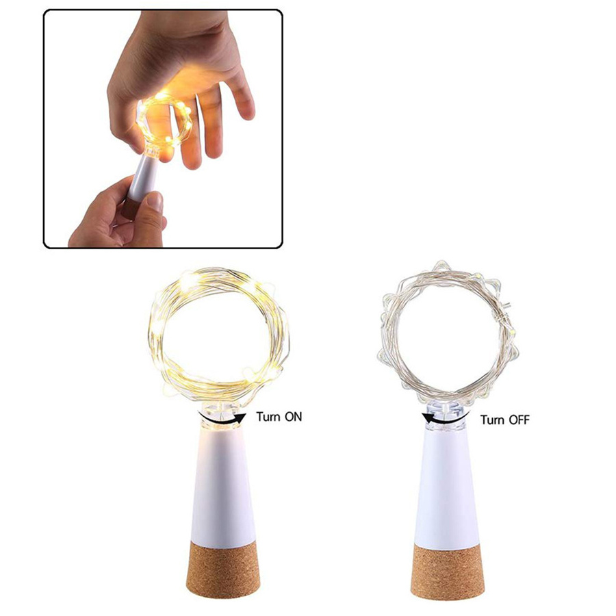 20 LEDs Cork Bottle Fairy Lights USB Rechargeable Copper Wire String Lights For Bedroom Room Home Wedding Party Decoration