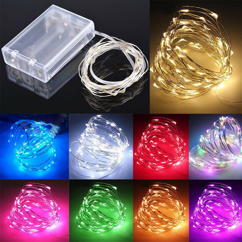 Led Strings Copper Wire 3XAA Battery Operated Christmas Wedding Party Decoration LED String Fairy Lights 2M 5M 10M 100M Holiday