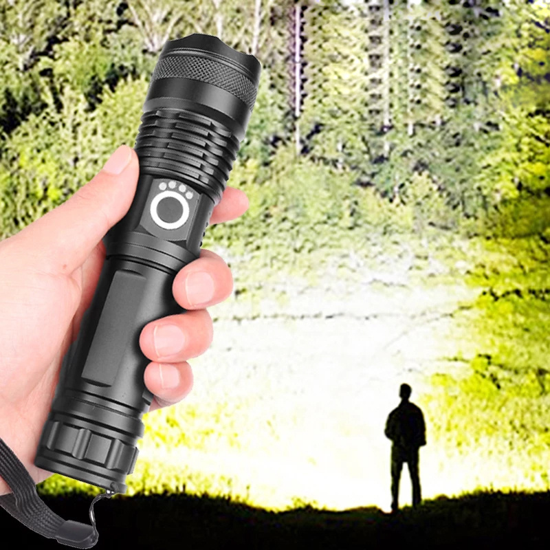 4 Core P70 LED Torch Powerful Flash Light 5 Modes USB Charging Hunting Zoom Hand Lamp Waterproof Lantern Tactical Flashlight