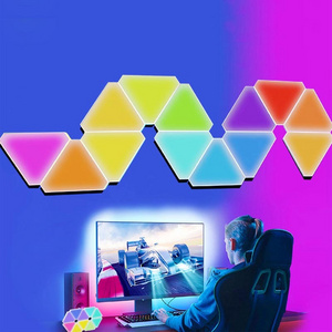 RGB WIFI APP Smart LED Triangle Indoor Atmosphere Wall Lamps For Computer Game Bedroom Decoration LED Quantum Night Light