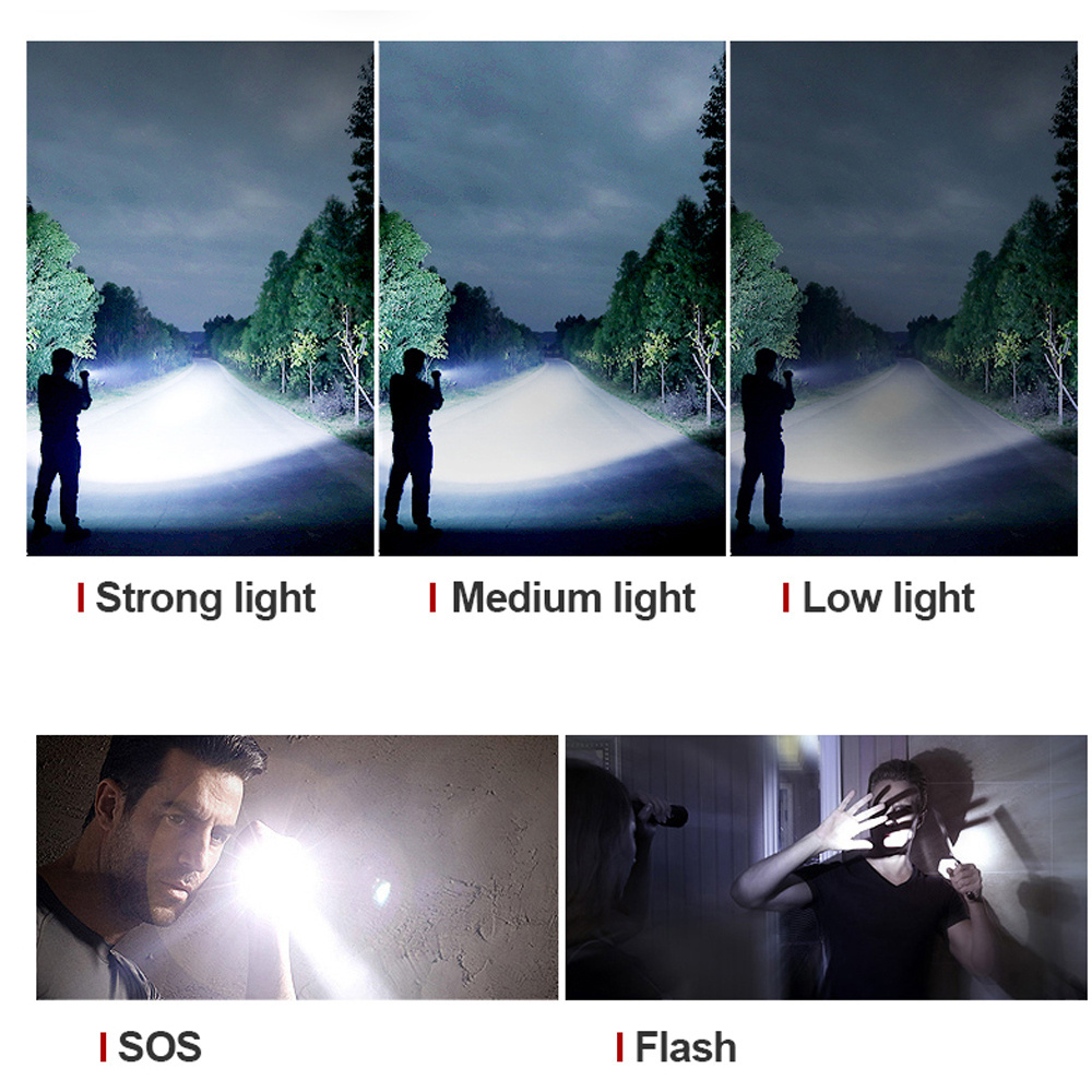 4 Core P70 LED Torch Powerful Flash Light 5 Modes USB Charging Hunting Zoom Hand Lamp Waterproof Lantern Tactical Flashlight