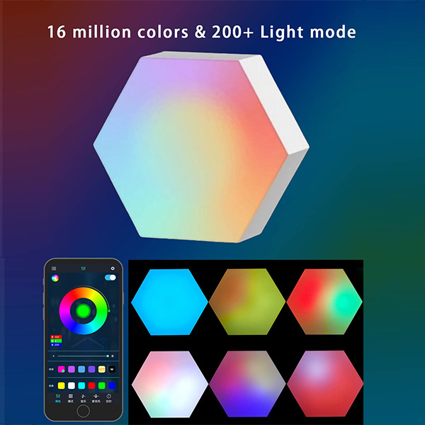 RGB RGBIC LED 10/6/3 Pack Hexagonal Triangle Wifi Smart Magnetic Atmosphere Wall Lamp Night Light APP Voice Control Game room