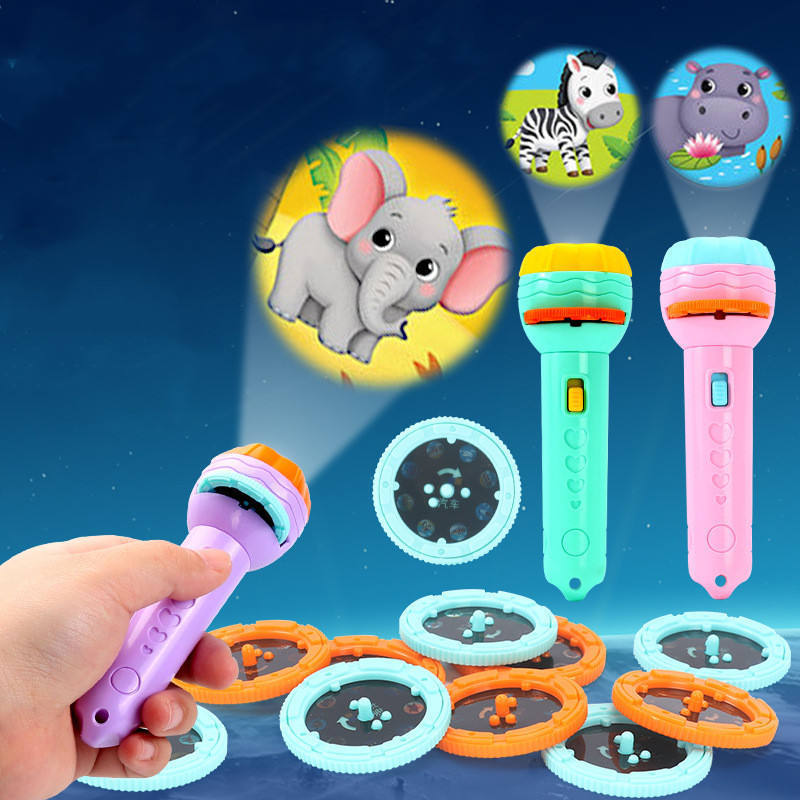 Kids Flashlight Storybook Torch HD Animation Cartoon Early Educational Toy Handed Projector Learning Machine Toys Wholesale