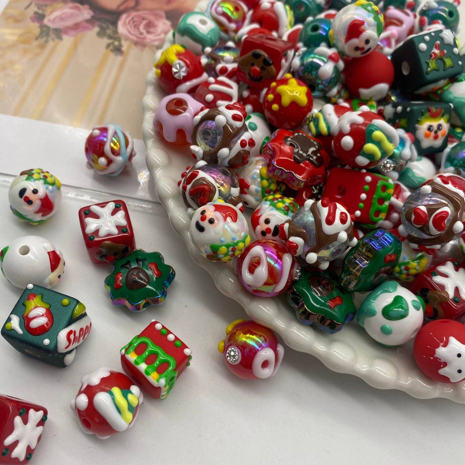 Factory Wholesale 2024 Custom DIY Crybaby SP POPBEAN Character Mixed Color Hand Painted Acrylic Ceramic Beads For Jewelry Making