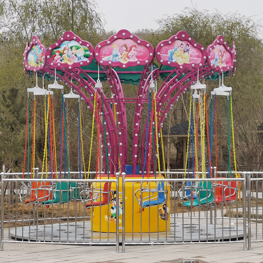 new model Amusement park ride on  Flying Chairs swing ride for sale kids flying chair  sillas voladoras