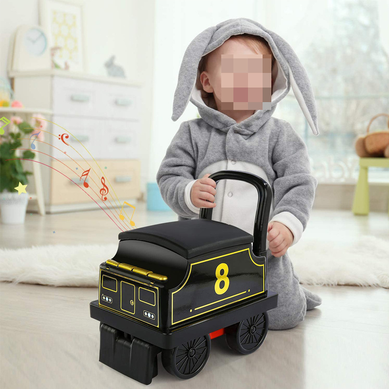 Electric music light track train sit play toys kid electric ride on car