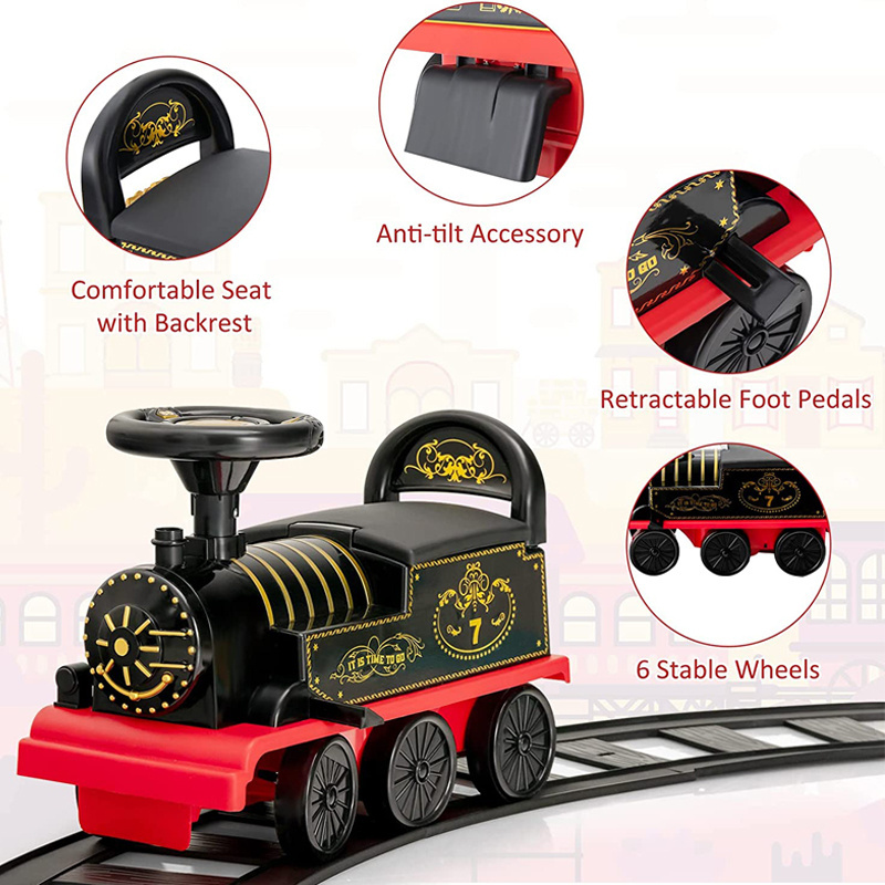 Electric music light track train sit play toys kid electric ride on car