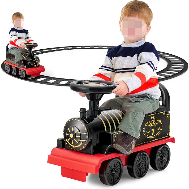 Electric music light track train sit play toys kid electric ride on car