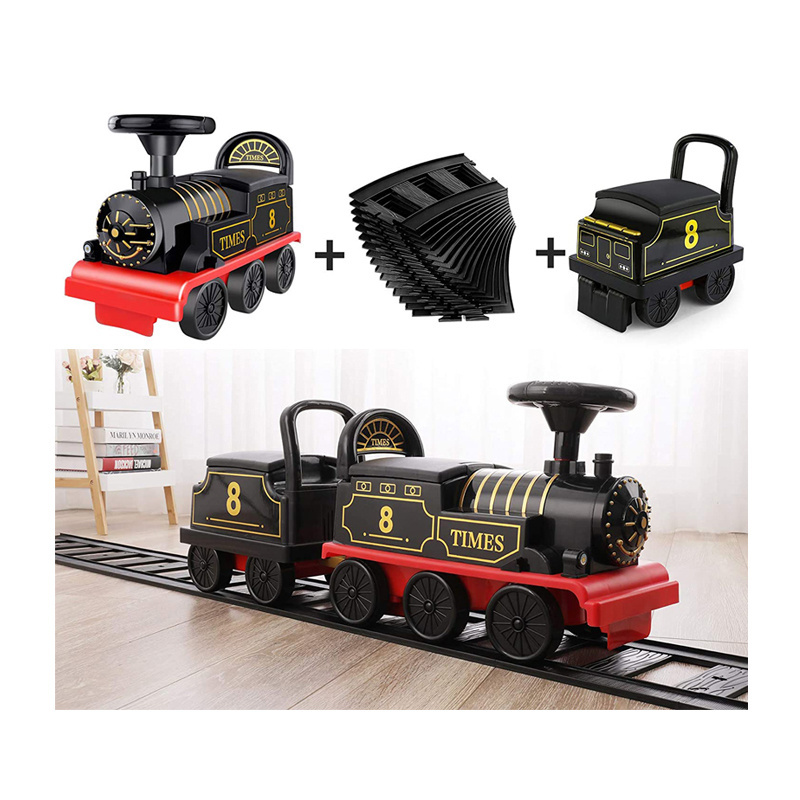 Electric music light track train sit play toys kid electric ride on car