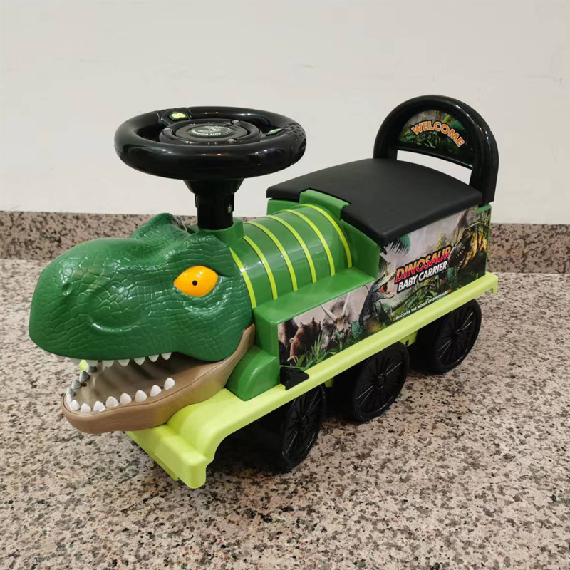 Electric track game steering wheel sliding dinosaur toys ride on car boys