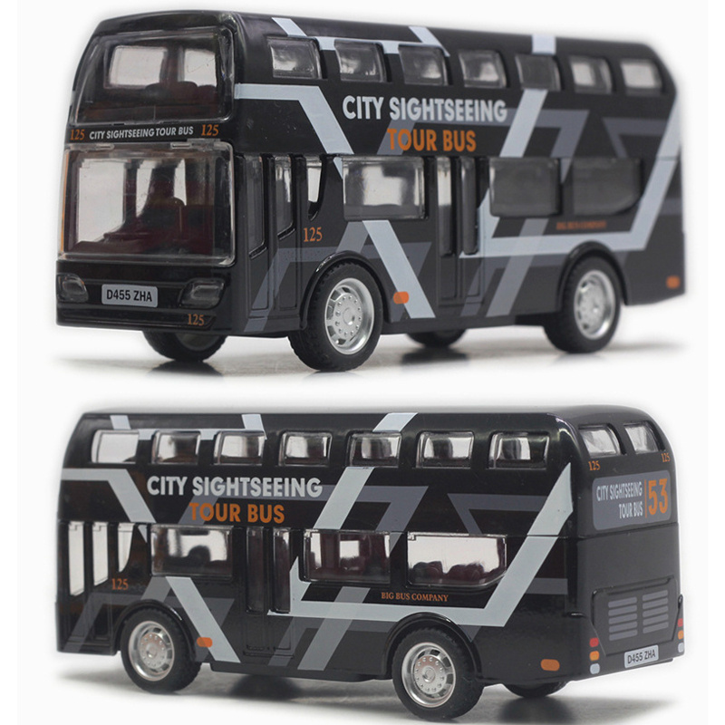 Pull back 1:48 sliding diecast mini alloy metal bus toy