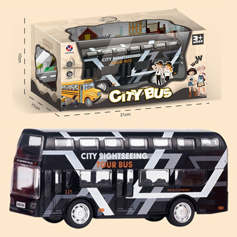 Pull back 1:48 sliding diecast mini alloy metal bus toy