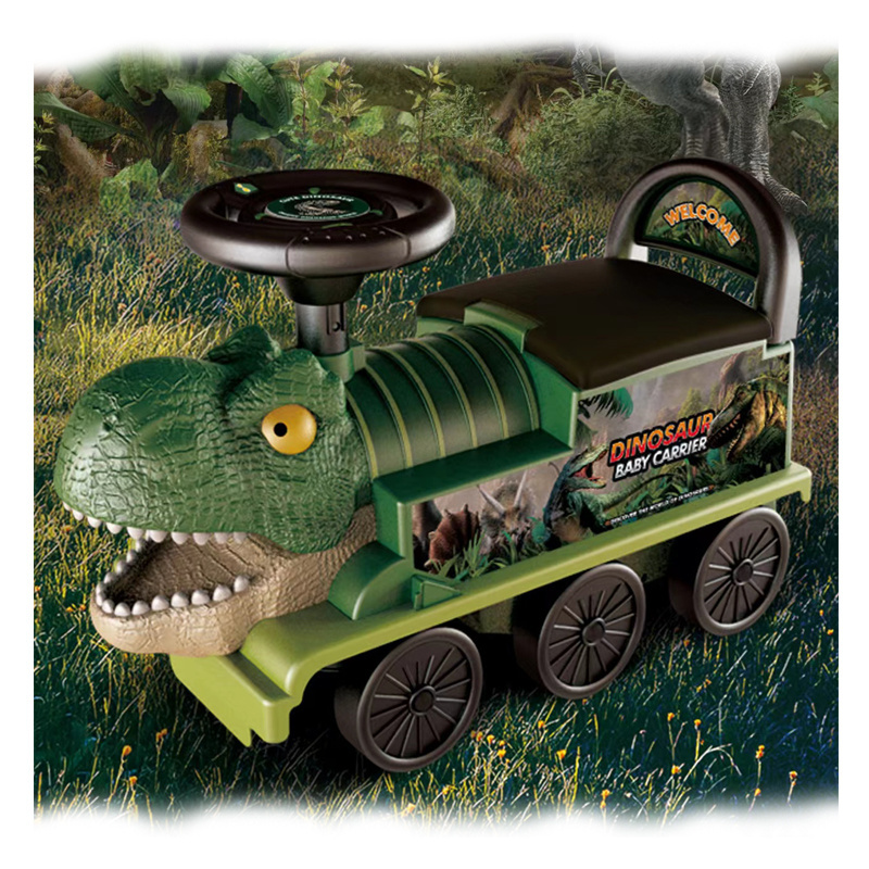 Electric track game steering wheel sliding dinosaur toys ride on car boys