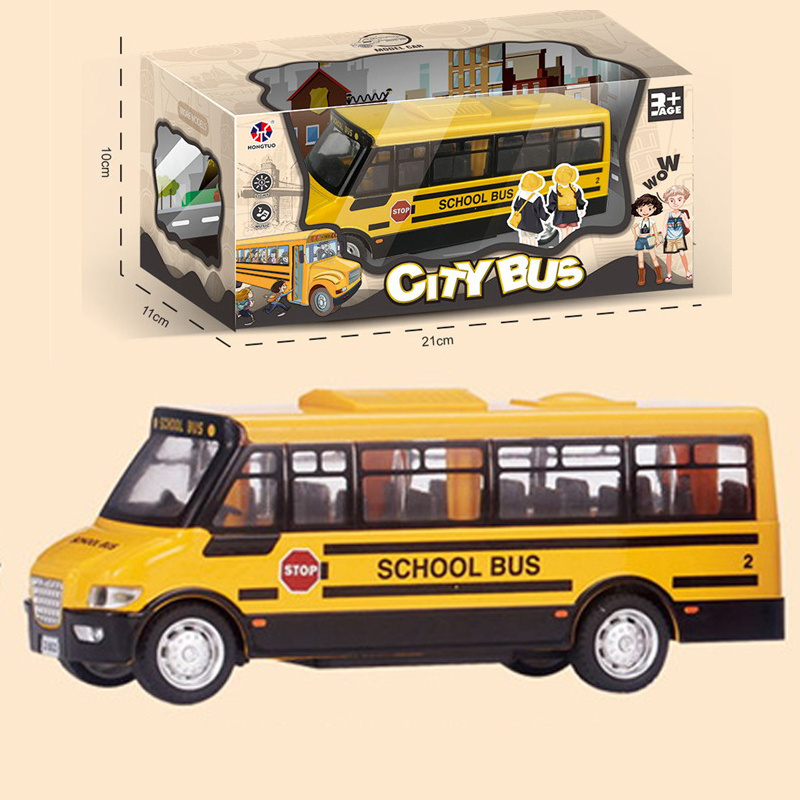 Pull back 1:48 sliding diecast mini alloy metal bus toy