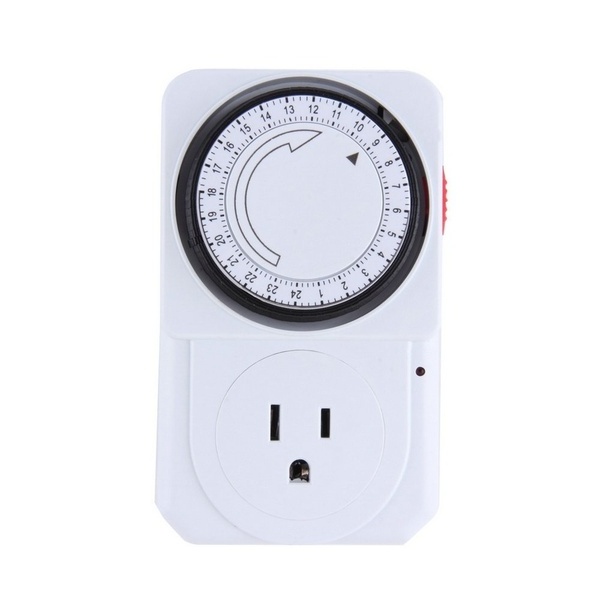 24 Hours Mechanical Programmable Time Relay US Socket Plug in Timer Switch 110V