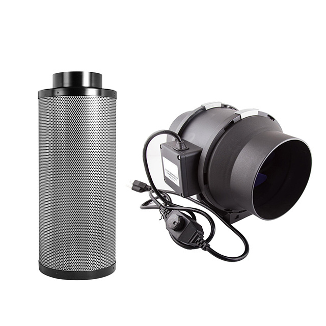 CHIN-UP Hydroponic Active Carbon Filter with 50mm Australia Activated Charcoal Filter and Inline Fan For Green House