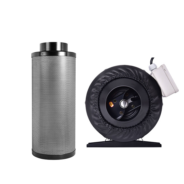 CHIN-UP Hydroponic Active Carbon Filter with 50mm Australia Activated Charcoal Filter and Inline Fan For Green House