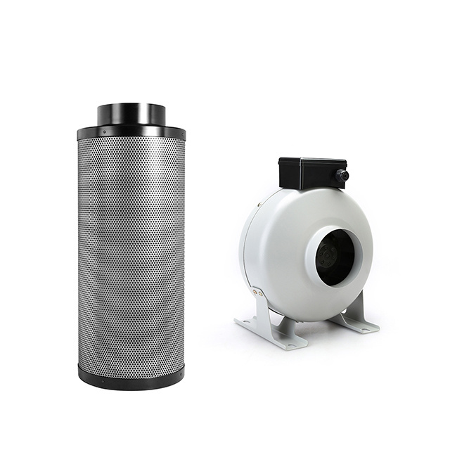 CHIN-UP Hydroponic Active Carbon Filter with 50mm Australia Activated Charcoal Filter and Inline Fan For Green House