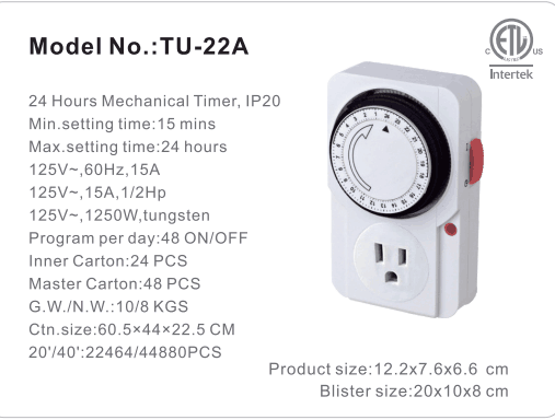 24 Hour Programmable Timer Switch Universal Socket Mechanical Timer 220V 16A Europe Plug EU plug EU socket