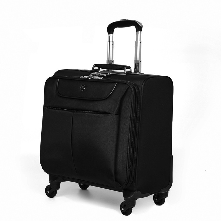 TSA Lock 4 Wheel Drive 360 Spinner Laptop Trolley Bag Travel Luggage Roller Suitcase Business Catalog Case Black Wheeled Luggage