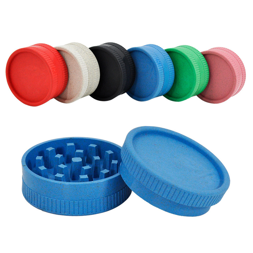 63mm 2parts Custom Logo Tobacco Biodegradable Hemps Grinder Plastic Manual eco grinders