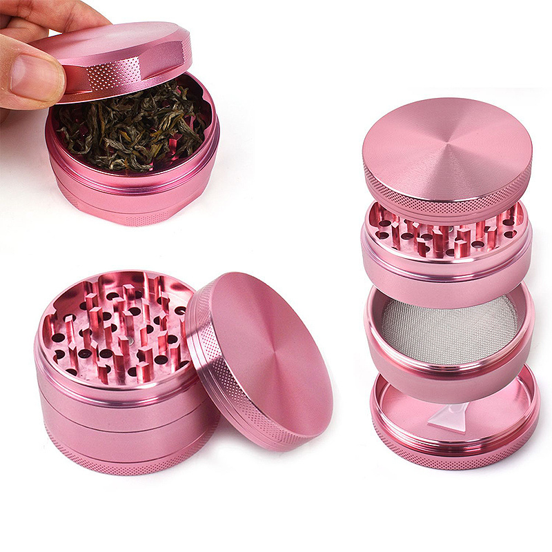 Wholesale California Spotted 4 Piece Herb Grinder Large Anodized Spice Shredder 2.5