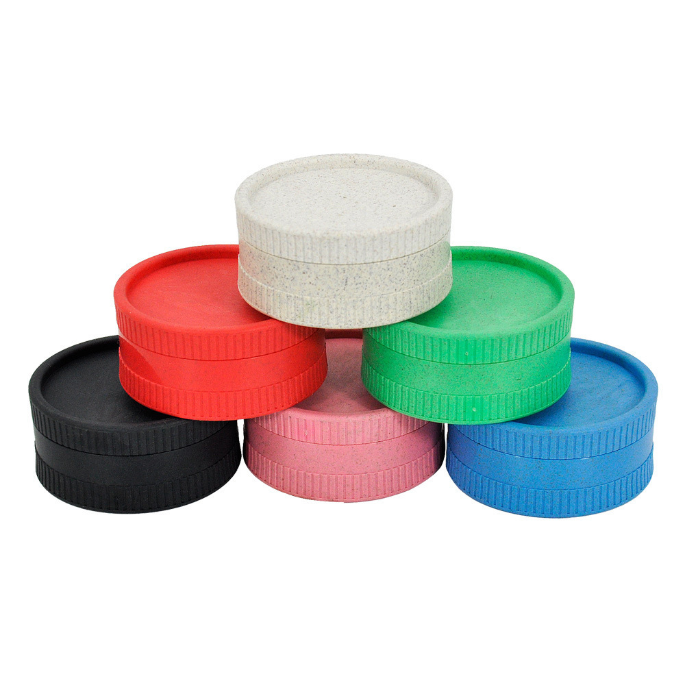 63mm 2parts Custom Logo Tobacco Biodegradable Hemps Grinder Plastic Manual eco grinders