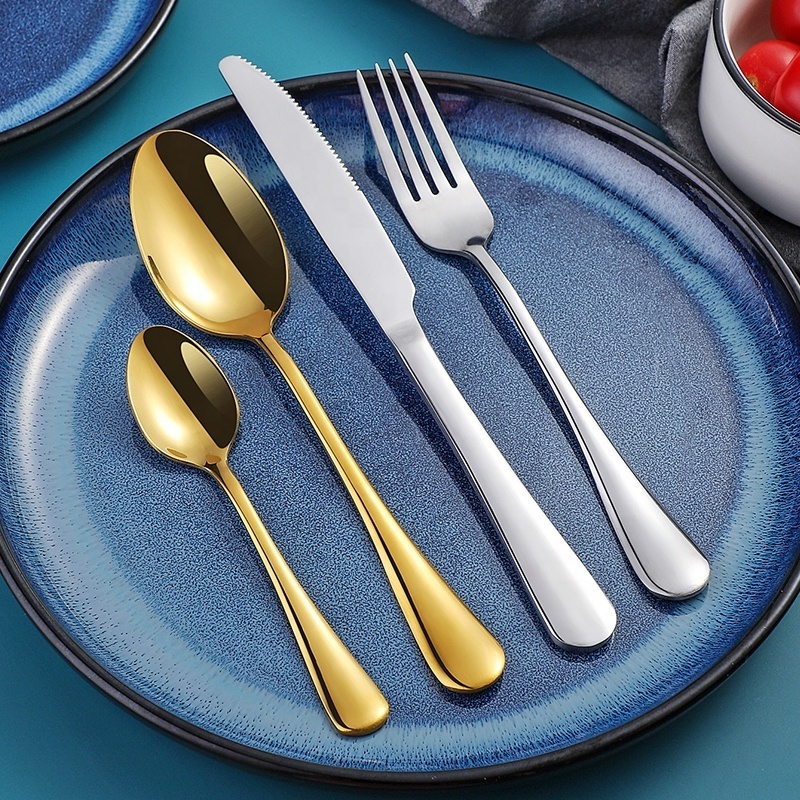 Hot selling  products bulk gold flatware stainless flatware  for wedding restaurant hotel