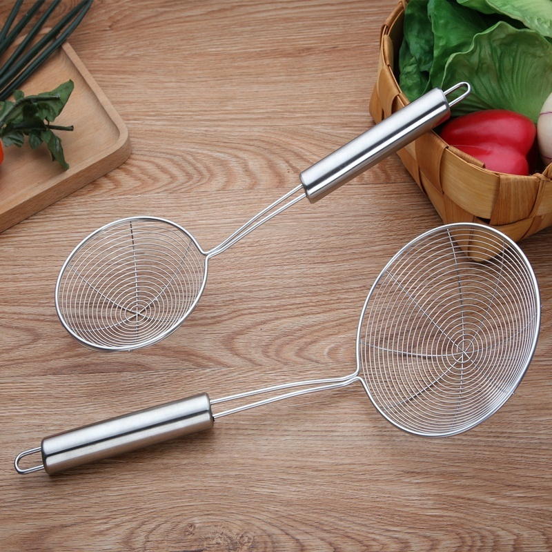 Frying and Cooking Stainless Steel Spider Strainer Large metal Wire Skimmer with Long Handle