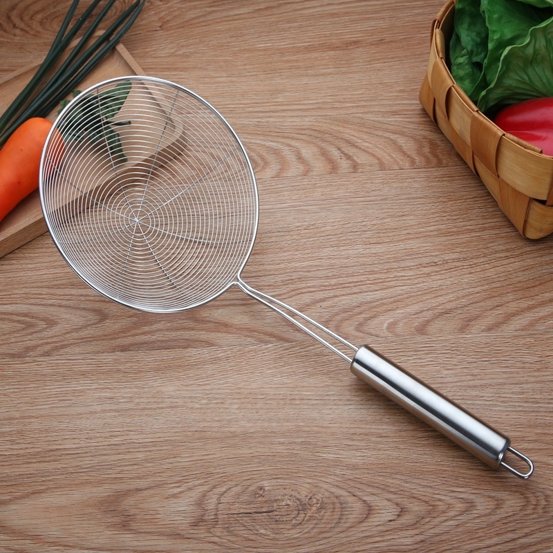 Frying and Cooking Stainless Steel Spider Strainer Large metal Wire Skimmer with Long Handle