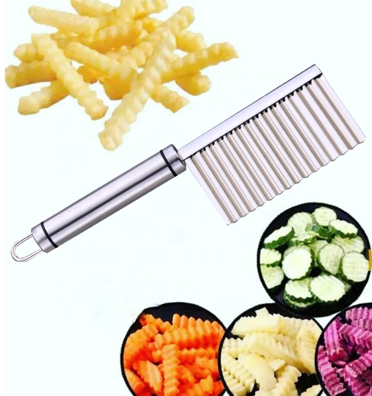 Crinkle Cutters Crinkle Cutting Tool French Fry Slicer Stainless Steel wave  Blade Vegetable Salad Chopping Knife