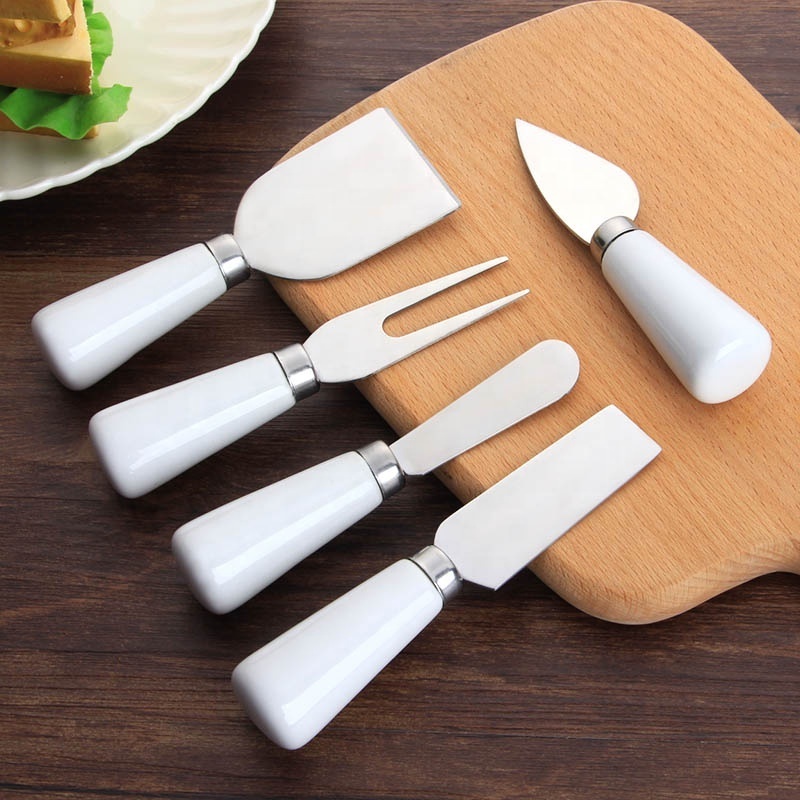 Wholesale cheese knife set cheese knife with porcelain handle