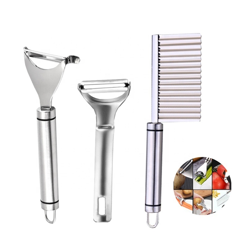 Crinkle Cutters Crinkle Cutting Tool French Fry Slicer Stainless Steel wave  Blade Vegetable Salad Chopping Knife