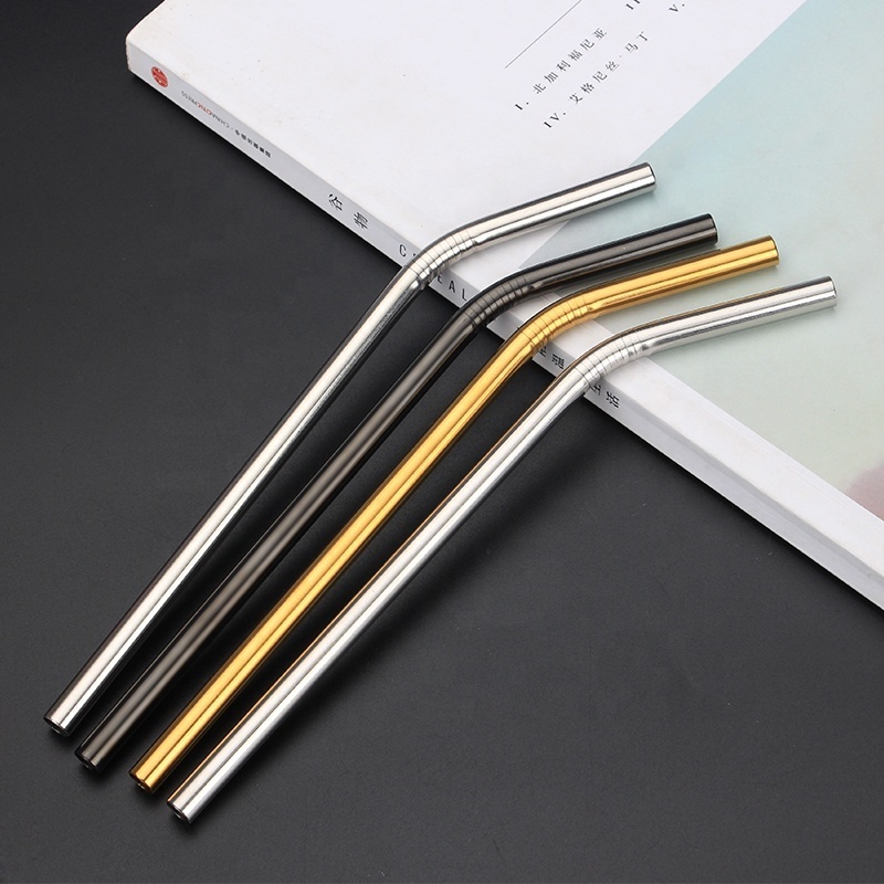 wholesale stainless steel reusable metal drinking straws with customized logo