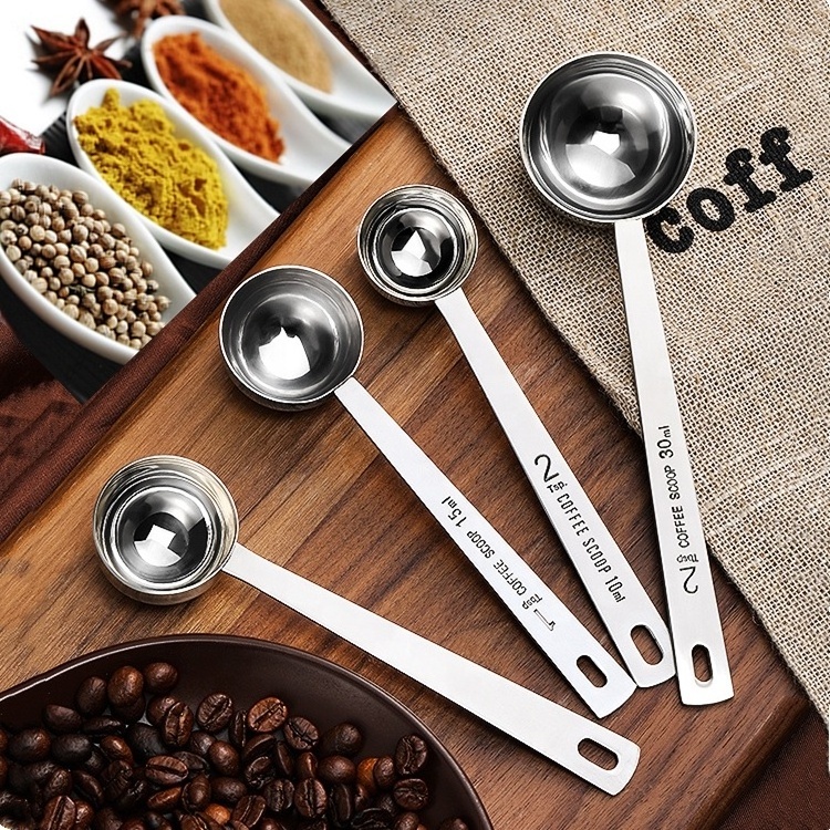 stainless steel measuring spoons Coffee Scoop Clip Stainless Steel Coffee Scoop Bag Clip