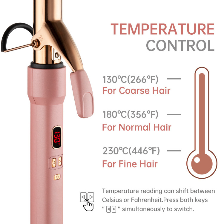 Private Label Salon use Electric hair curler 19/22/25/28/32/38mm Professional Hair Curling Iron