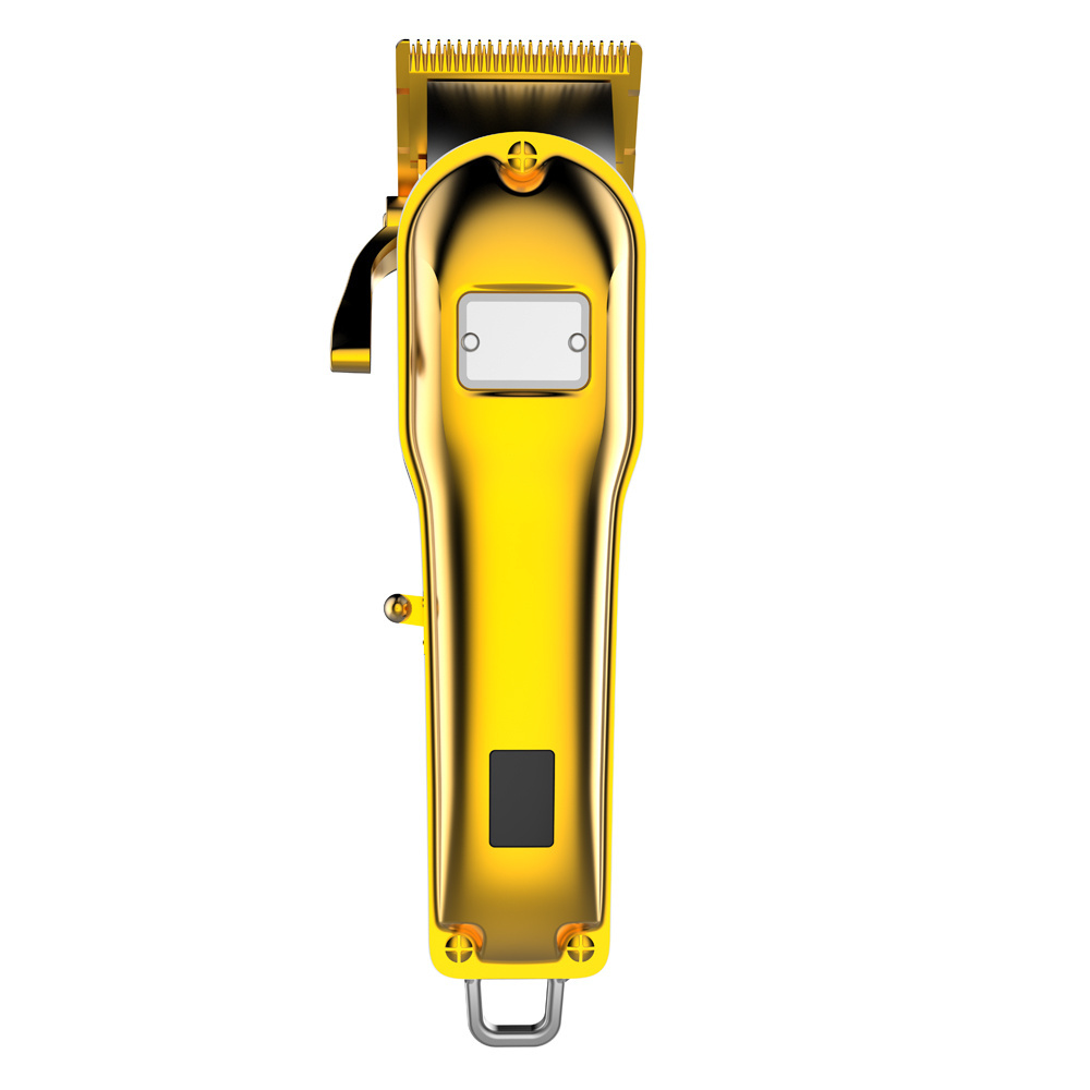 New Powerful Barber All-Metal Design Gold Mens Hair Trimmer LCD Display Electric Hair Clipper