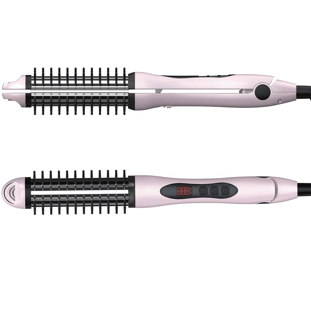 Japanese hair straightening portable electric hair curler comb Curler Brush 2 In 1 Hair Straightener