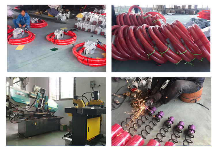 Flexible screw conveyor with flexible hose for grain suction conveyor