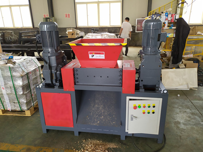 Small scrap metal crusher solid waste,plastic bottle two shaft mini shredder metal shredder machine